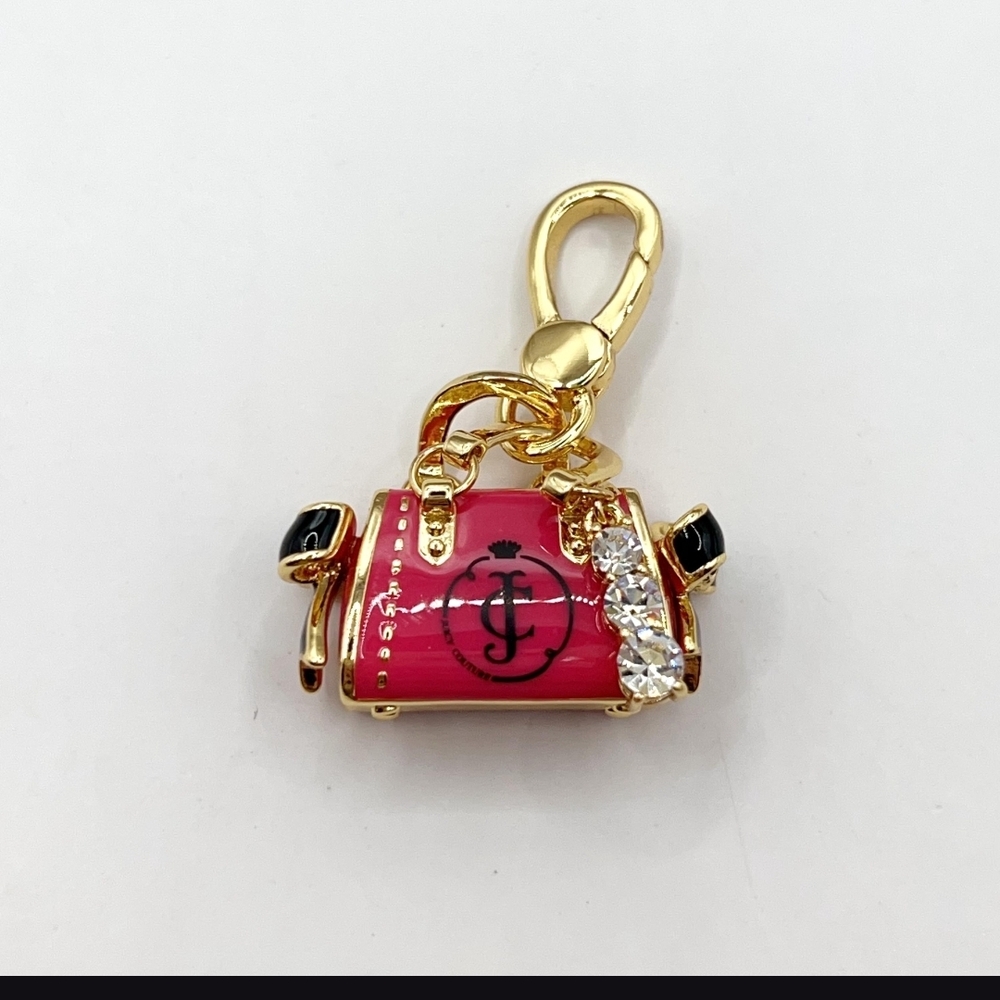 Juicy Couture Pink and Gold Bag Charm Pendant - VALENTINES Day GIFT